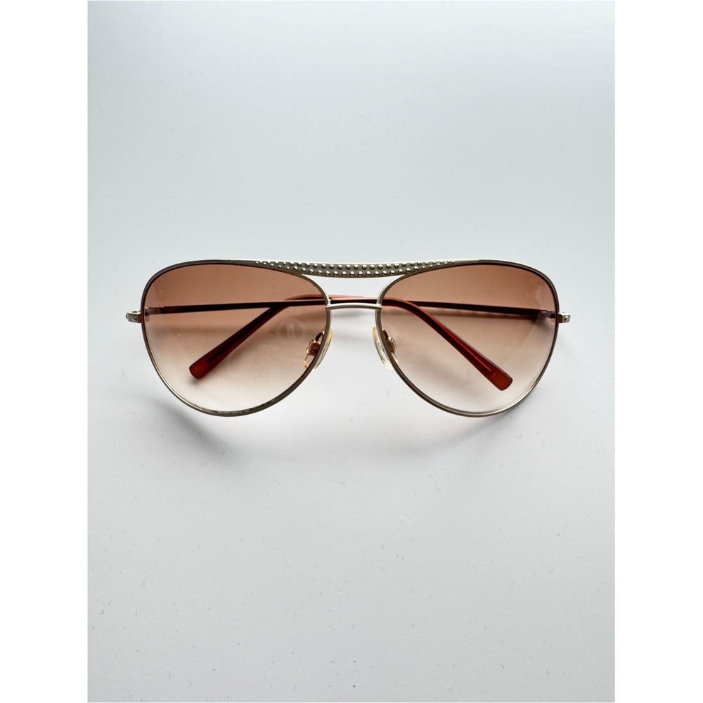 00s‎ Y2K Esprit Aviator Sunglasses Brown Gradient Studded Gold Frame OS